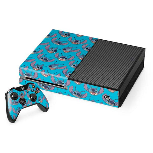 Disney Lilo and Stitch Face Expression Pattern Xbox One Console and Controller Bundle Skin