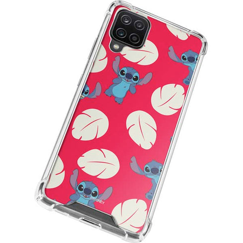 Disney Lilo and Stitch Character Pattern Galaxy A12 Clear Case