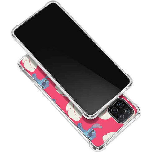 Disney Lilo and Stitch Character Pattern Galaxy A12 Clear Case