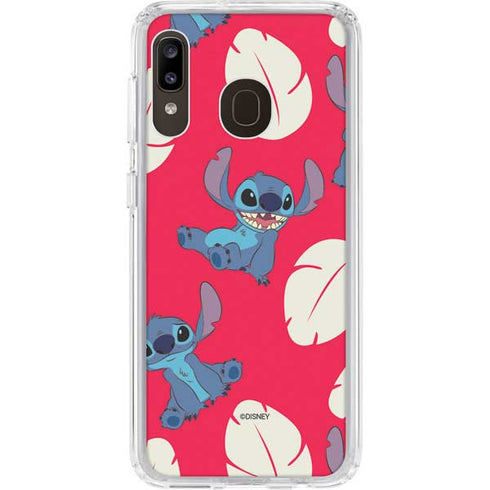 Disney Lilo and Stitch Character Pattern Galaxy A20 Clear Case