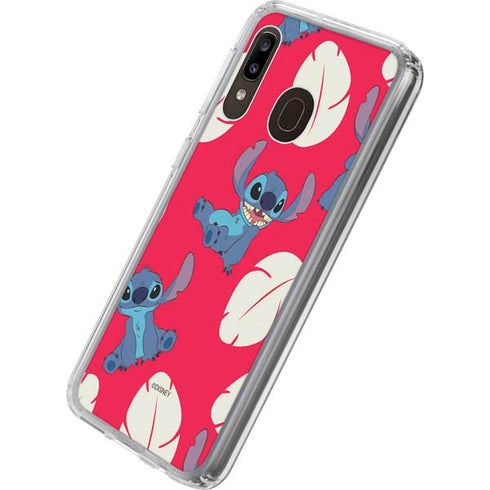 Disney Lilo and Stitch Character Pattern Galaxy A20 Clear Case