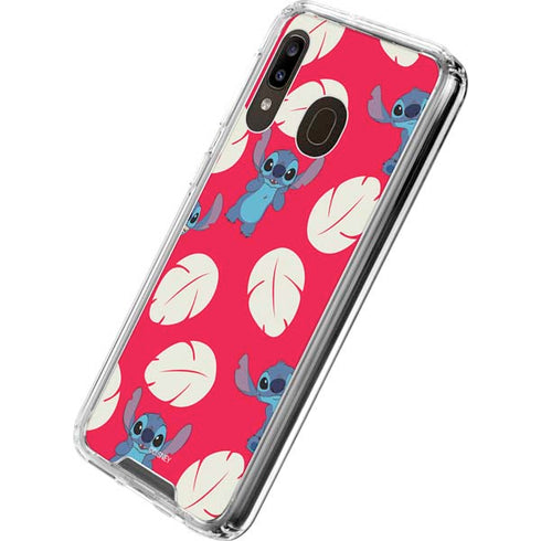 Disney Lilo and Stitch Character Pattern Galaxy A30 Clear Case