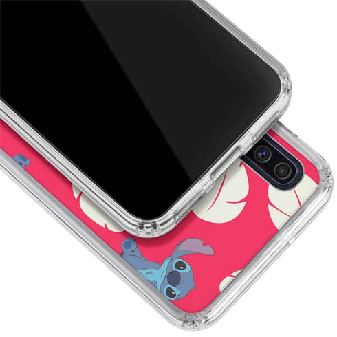 Disney Lilo and Stitch Character Pattern Galaxy A50 Clear Case