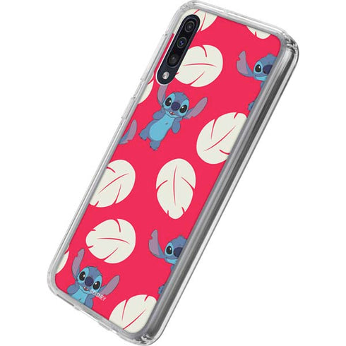 Disney Lilo and Stitch Character Pattern Galaxy A50 Clear Case