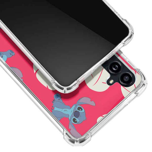 Disney Lilo and Stitch Character Pattern Galaxy A54 5G Clear Case