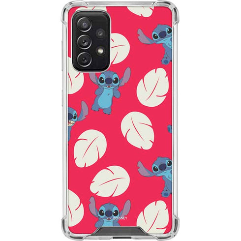 Disney Lilo and Stitch Character Pattern Galaxy A72 5G Clear Case