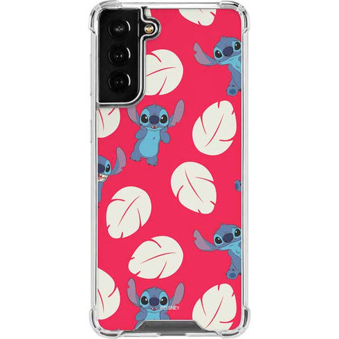 Disney Lilo and Stitch Character Pattern Galaxy S21 FE Clear Case
