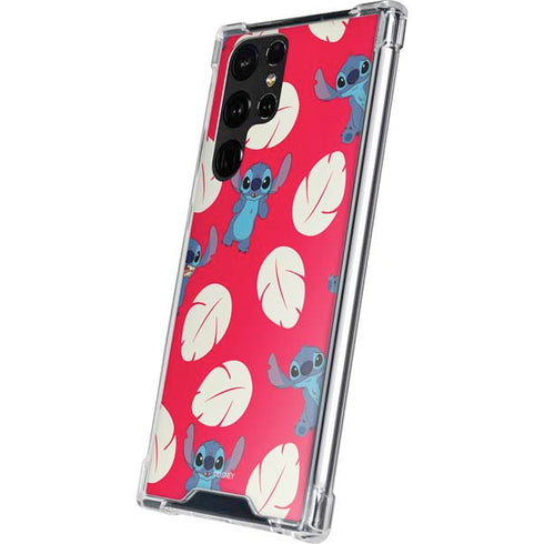 Disney Lilo and Stitch Character Pattern Galaxy S22 Ultra Clear Case