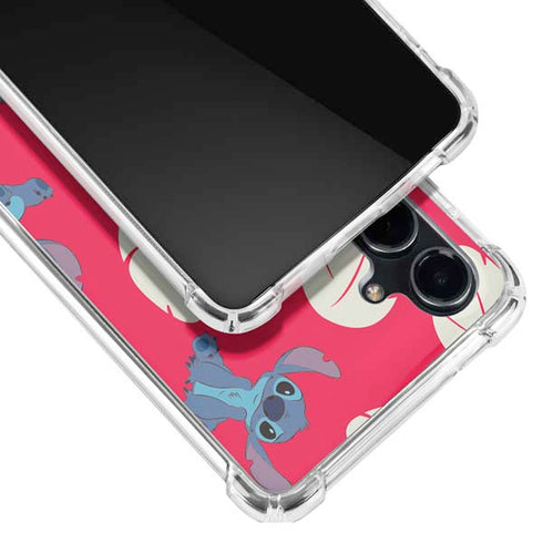 Disney Lilo and Stitch Character Pattern Galaxy S23 FE Clear Case