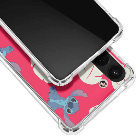 Disney Lilo and Stitch Character Pattern Galaxy S23 Plus Clear Case