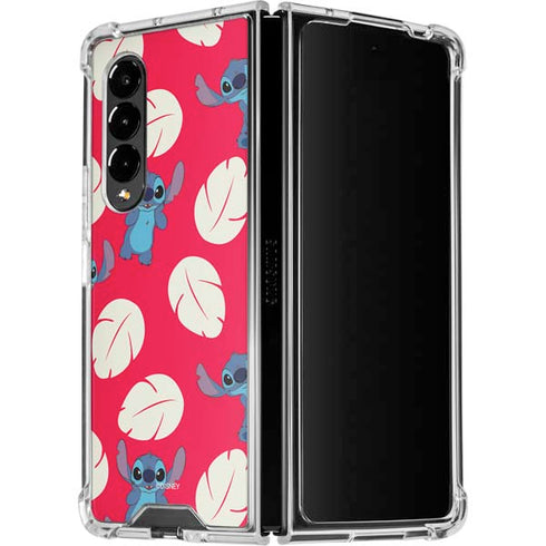 Disney Lilo and Stitch Character Pattern Galaxy Z Fold4 5G Clear Case