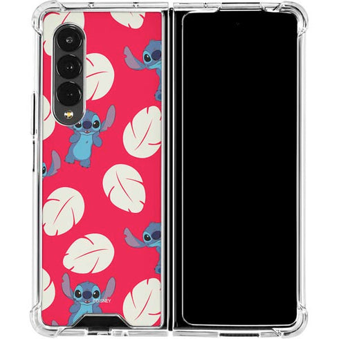 Disney Lilo and Stitch Character Pattern Galaxy Z Fold4 5G Clear Case
