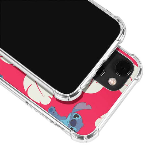 Disney Lilo and Stitch Character Pattern iPhone 14 Plus Clear Case