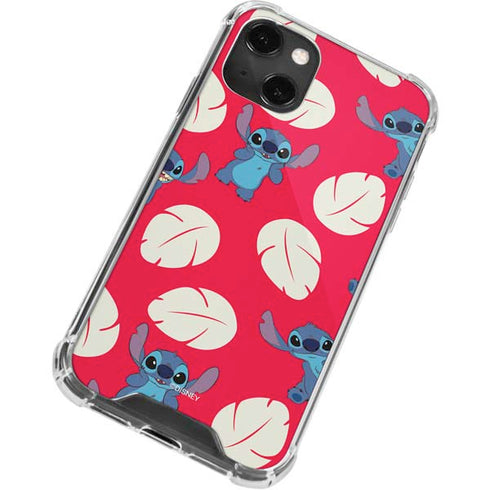 Disney Lilo and Stitch Character Pattern iPhone 14 Plus Clear Case
