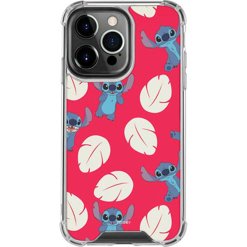 Disney Lilo and Stitch Character Pattern iPhone 15 Pro Clear Case