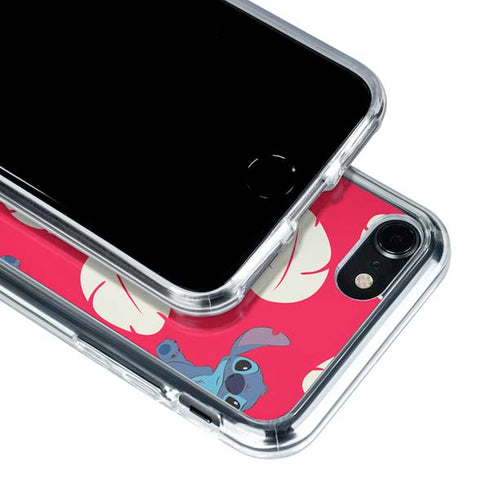 Disney Lilo and Stitch Character Pattern iPhone SE (2nd & 3rd Gen) Clear Case