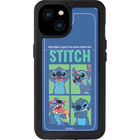 Disney Lilo and Stitch Personalities Moods iPhone 15 Plus Waterproof Case
