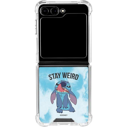 Disney Lilo and Stitch Stay Weird Galaxy Z Flip5 5G Clear Case