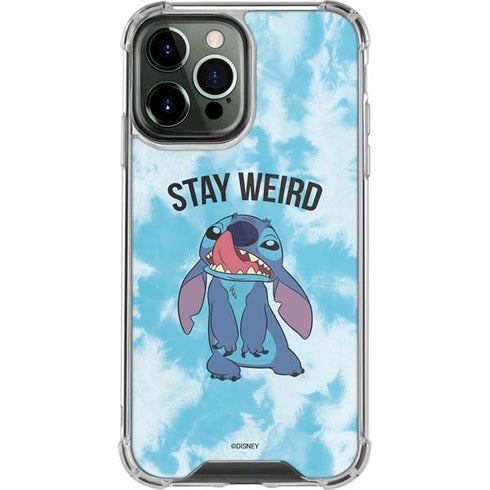 Disney Lilo and Stitch Stay Weird iPhone 13 Pro Max Clear Case