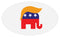 Trump Hair Republican Elephant 5" x 3" Bumper Sticker