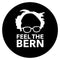 Feel The Bern Silhouette 4" x 4" Bumper Sticker