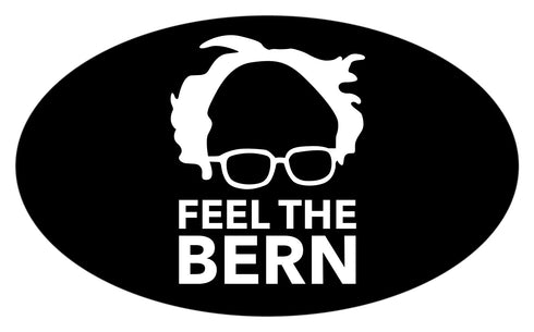Feel The Bern Silhouette 5" x 3" Bumper Sticker