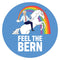 Feel The Bern Unicorn 4" x 4" Bumper Sticker
