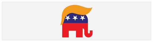 Trump Hair Republican Elephant 11" x 3" Bumper Sticker