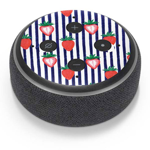 Bouffants and Broken Hearts Strawberries and Stripes Amazon Echo Dot Skin