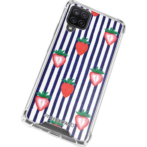 Bouffants and Broken Hearts Strawberries and Stripes Galaxy A12 Clear Case