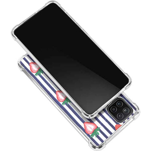 Bouffants and Broken Hearts Strawberries and Stripes Galaxy A12 Clear Case