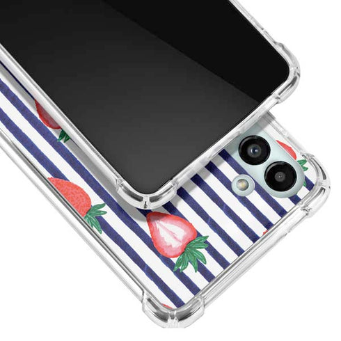 Bouffants and Broken Hearts Strawberries and Stripes Galaxy A13 5G Clear Case