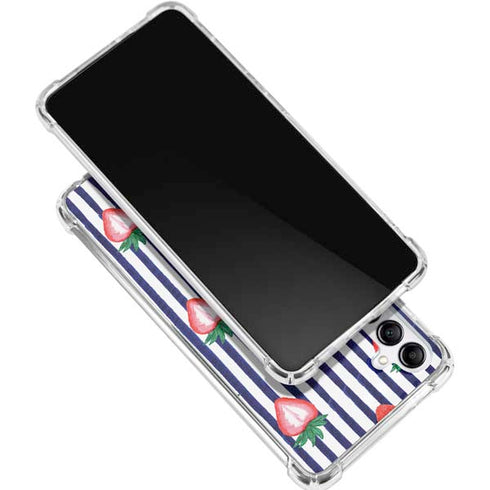 Bouffants and Broken Hearts Strawberries and Stripes Galaxy A15 5G Clear Case