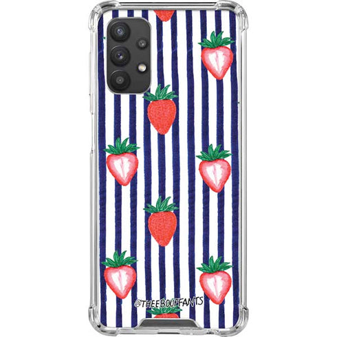 Bouffants and Broken Hearts Strawberries and Stripes Galaxy A32 5G Clear Case