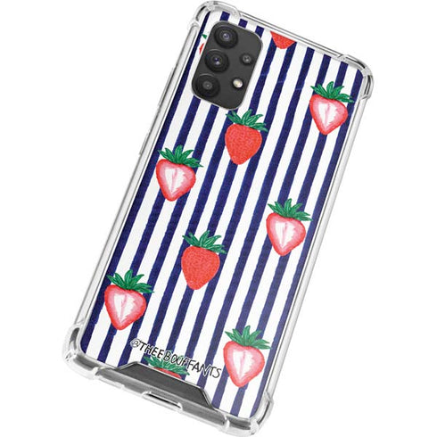 Bouffants and Broken Hearts Strawberries and Stripes Galaxy A32 5G Clear Case