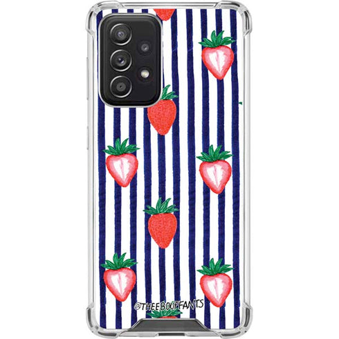Bouffants and Broken Hearts Strawberries and Stripes Galaxy A52 5G Clear Case