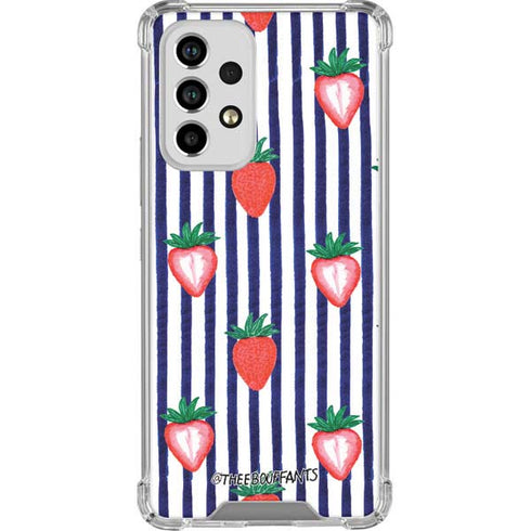 Bouffants and Broken Hearts Strawberries and Stripes Galaxy A53 5G Clear Case