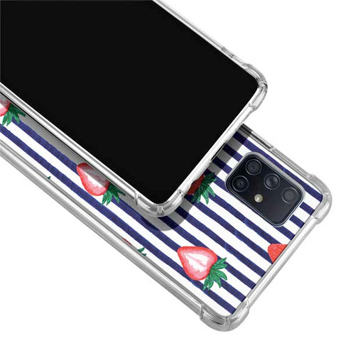 Bouffants and Broken Hearts Strawberries and Stripes Galaxy A71 5G Clear Case