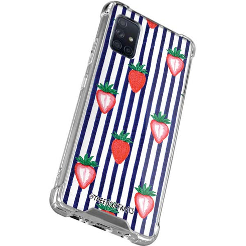 Bouffants and Broken Hearts Strawberries and Stripes Galaxy A71 5G Clear Case
