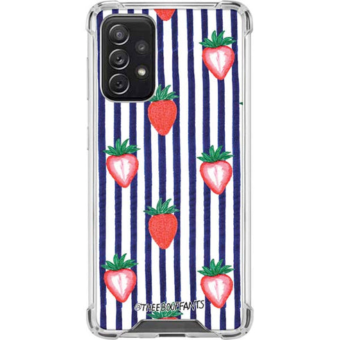 Bouffants and Broken Hearts Strawberries and Stripes Galaxy A72 5G Clear Case