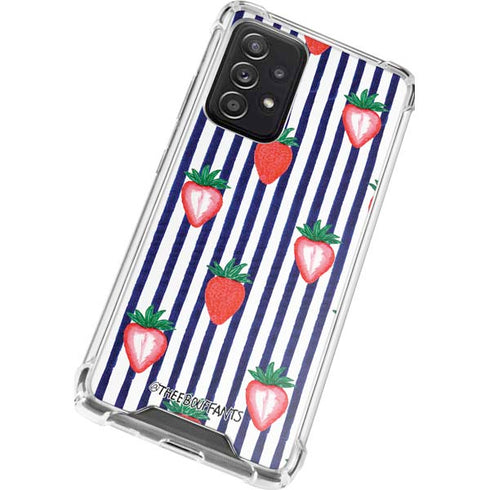 Bouffants and Broken Hearts Strawberries and Stripes Galaxy A72 5G Clear Case