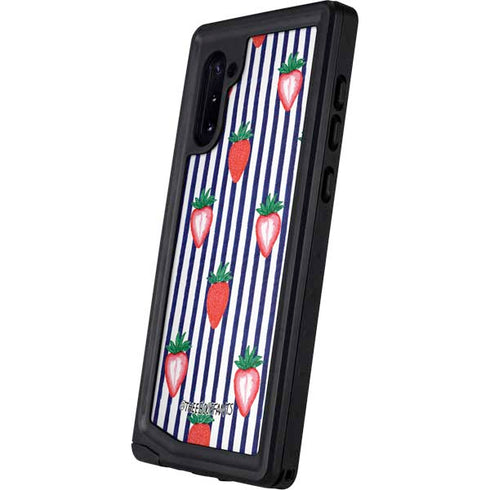 Bouffants and Broken Hearts Strawberries and Stripes Galaxy Note 10 Waterproof Case