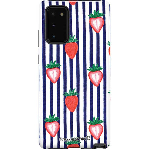 Bouffants and Broken Hearts Strawberries and Stripes Galaxy Note20 5G Pro Case