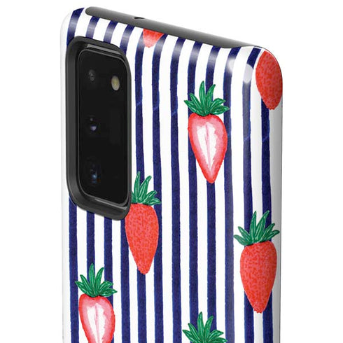 Bouffants and Broken Hearts Strawberries and Stripes Galaxy Note20 5G Pro Case
