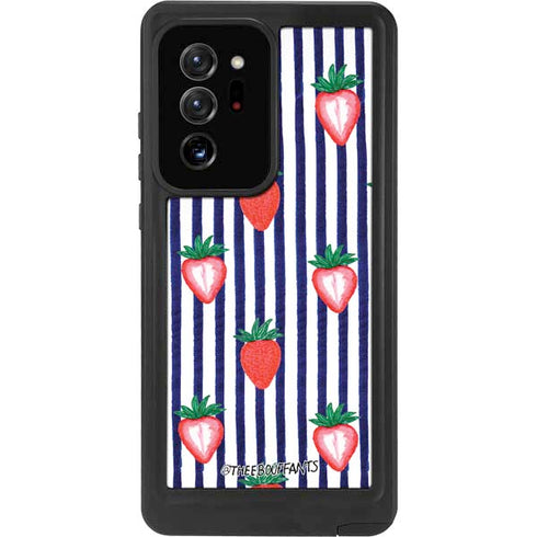 Bouffants and Broken Hearts Strawberries and Stripes Galaxy Note20 Ultra 5G Waterproof Case