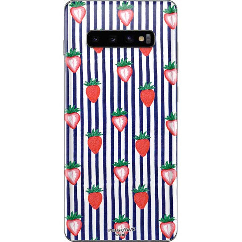 Bouffants and Broken Hearts Strawberries and Stripes Galaxy S10 Plus Skin