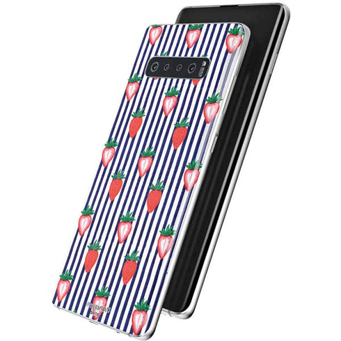 Bouffants and Broken Hearts Strawberries and Stripes Galaxy S10 Plus Skin