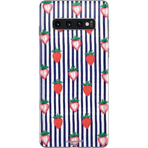 Bouffants and Broken Hearts Strawberries and Stripes Galaxy S10 Skin