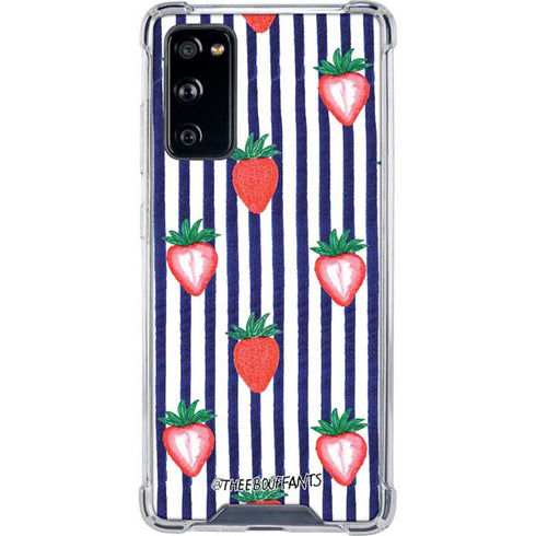 Bouffants and Broken Hearts Strawberries and Stripes Galaxy S20 FE Clear Case