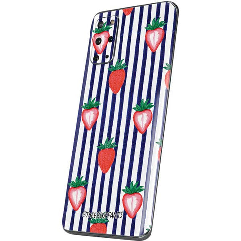 Bouffants and Broken Hearts Strawberries and Stripes Galaxy S20 Plus Skin